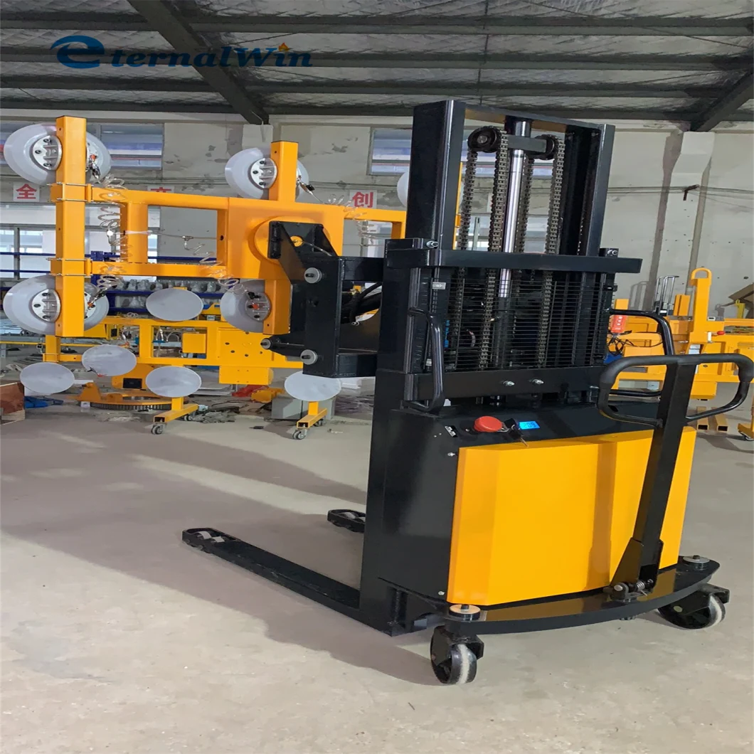 Lifting Semi Electric Pallet Stacker Walking Type Electric Stacking Suction Cup Truck Forklift