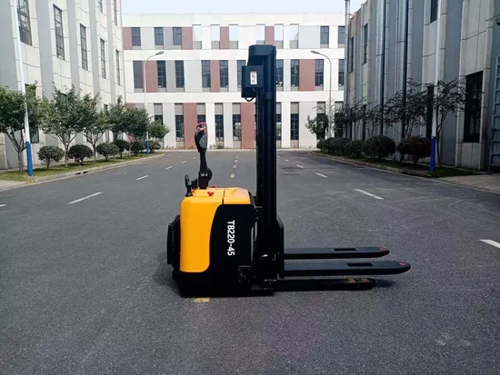 Empilhador de paletes elétrico pequeno Empilhador de alcance elétrico pequeno Empilhador de bateria em pé Mini Empilhador de empilhadeira Venda quente Stand-on Empilhador de palete elétrico